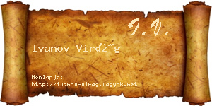 Ivanov Virág névjegykártya